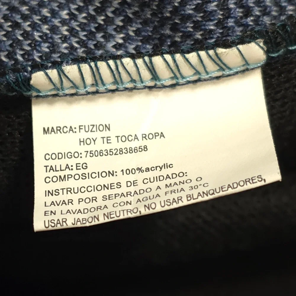 Fuzion Men's XL Blue Plaid Sweater Vest V-Neck Grandpacore Preppy Academia